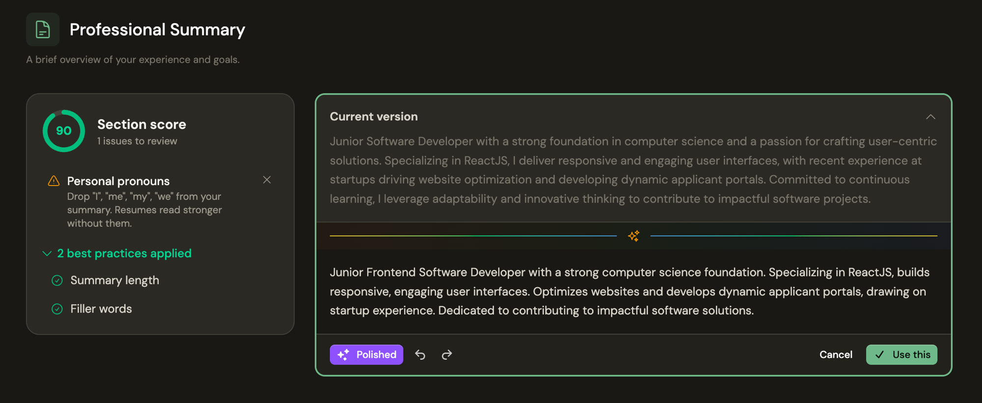 AI Summary Writer screenshot